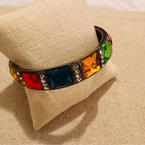 Chamak By Priya | Bracelet | Multicolored Faceted Stones with Crystals